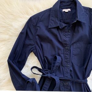 navy button up shirtdress | GAP